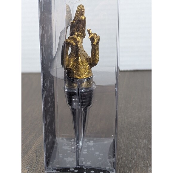 NEW Wild Eye Designs Raptor Wine Stopper Gold Dinosaur Velociraptor Figurine - Picture 5 of 8